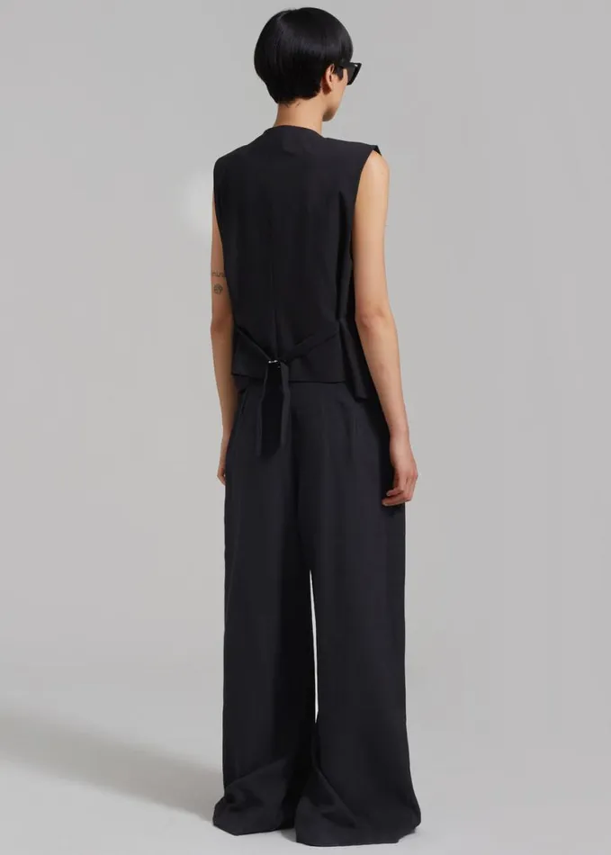 Clothing Women The Frankie Shop Sloane Wide Leg Trousers 8211 Black