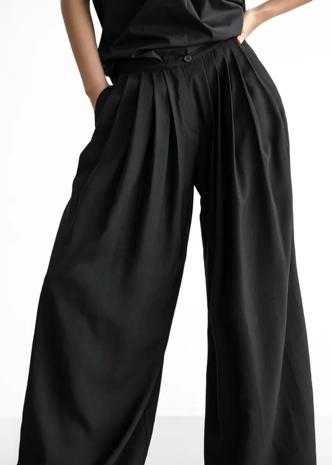 Clothing Women The Frankie Shop Sloane Wide Leg Trousers 8211 Black
