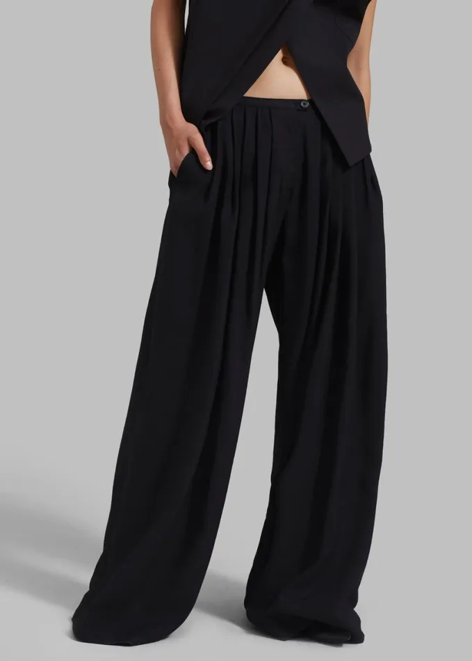 Clothing Women The Frankie Shop Sloane Wide Leg Trousers 8211 Black