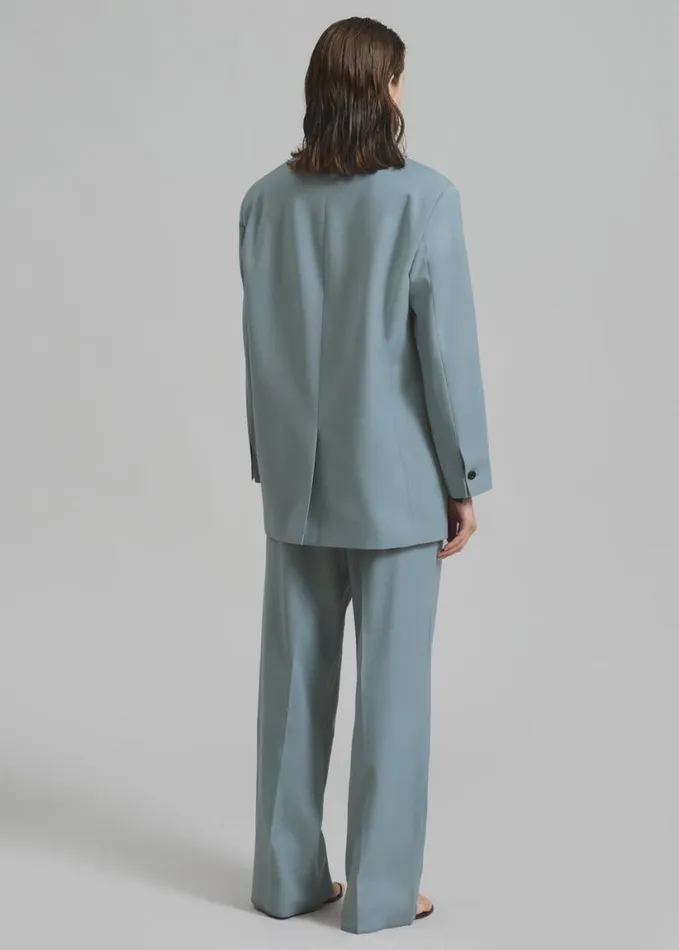 Clothing Women The Frankie Shop Spencer Pleated Pants 8211 Dusty Blue
