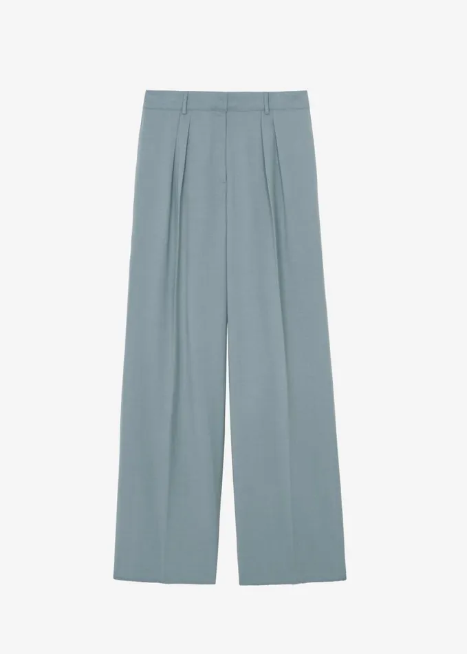 Clothing Women The Frankie Shop Spencer Pleated Pants 8211 Dusty Blue
