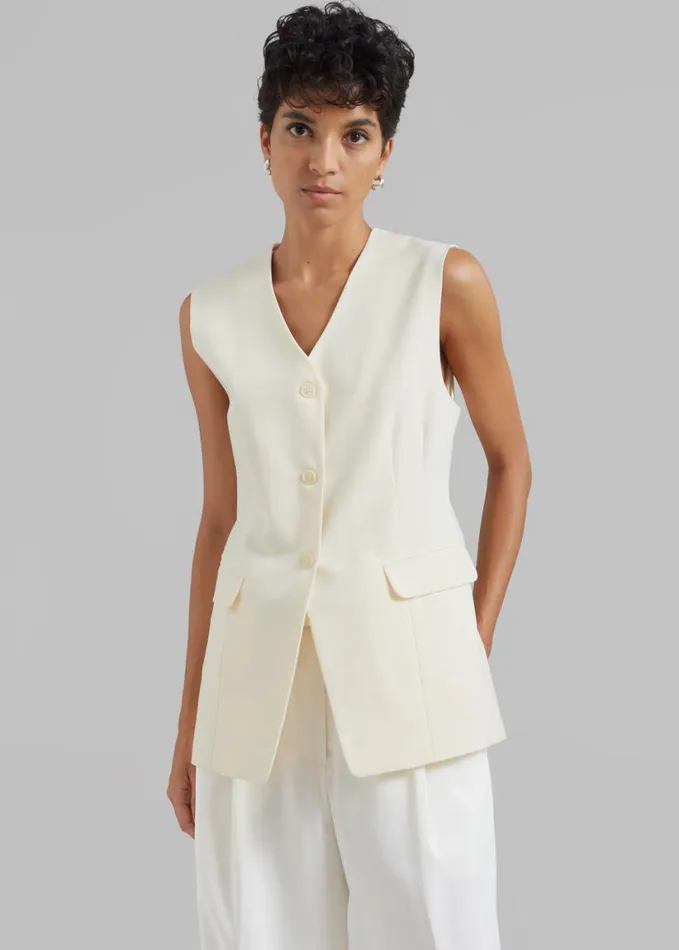 Clothing Women The Frankie Shop Sutton Vest 8211 Cream