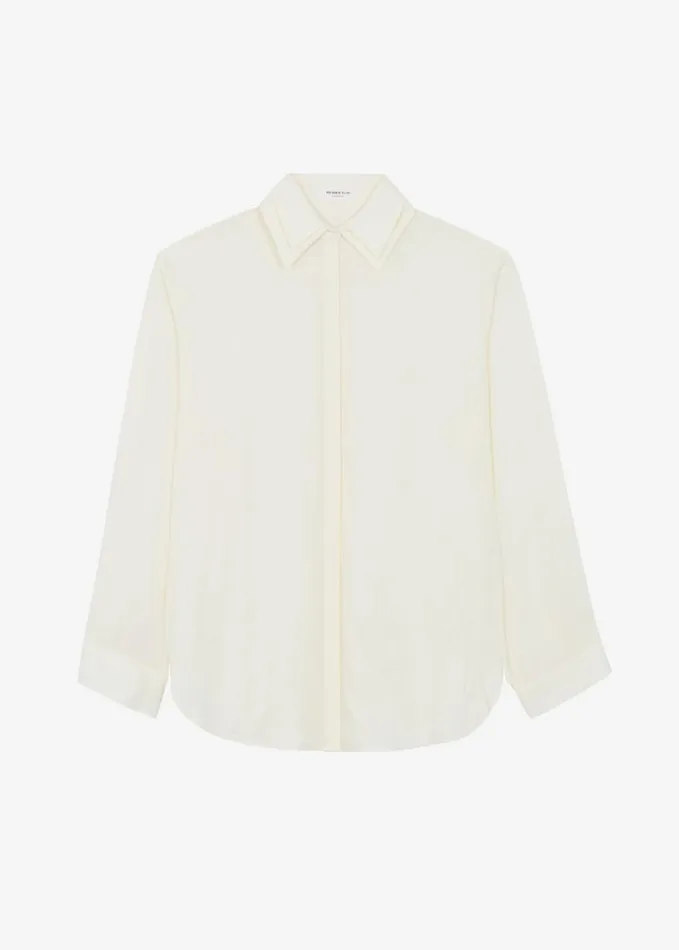 Clothing Women The Frankie Shop Tali Double Collar Shirt 8211 Ivory