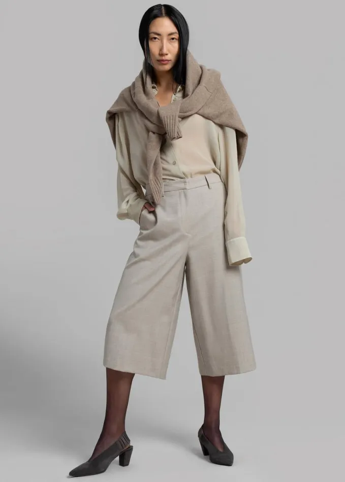 Clothing Women The Frankie Shop Tessa Wool Bermuda 8211 Beige