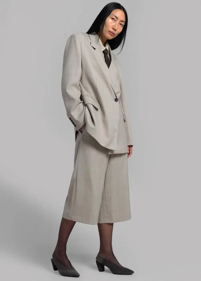 Clothing Women The Frankie Shop Tessa Wool Bermuda 8211 Beige
