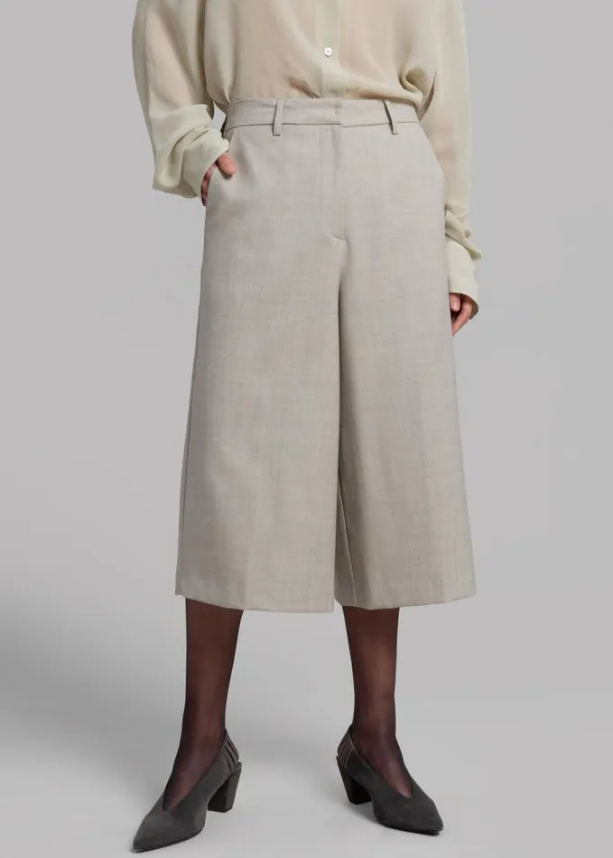 Clothing Women The Frankie Shop Tessa Wool Bermuda 8211 Beige