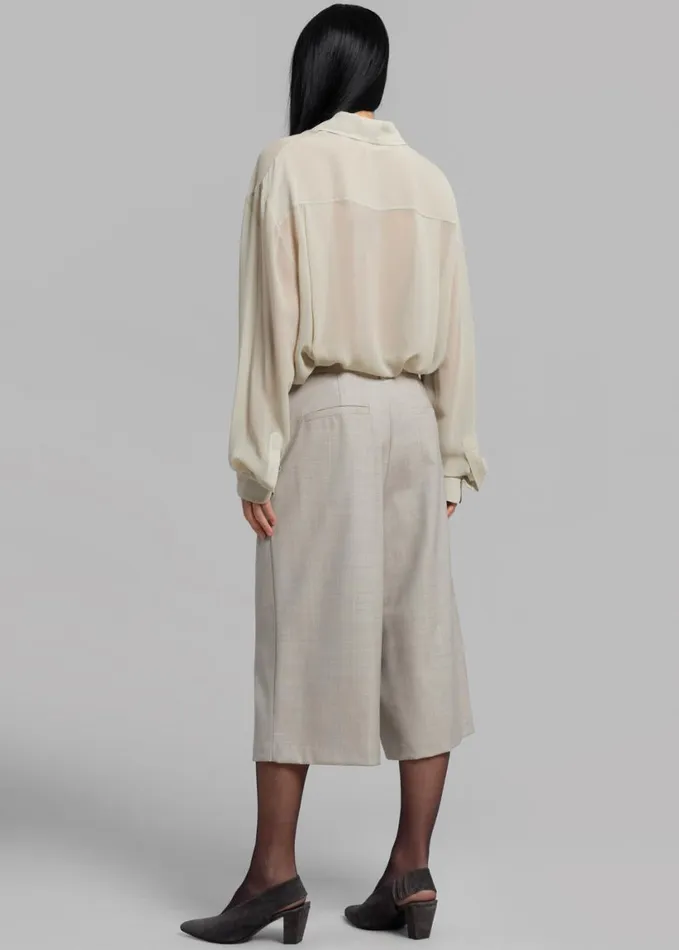 Clothing Women The Frankie Shop Tessa Wool Bermuda 8211 Beige
