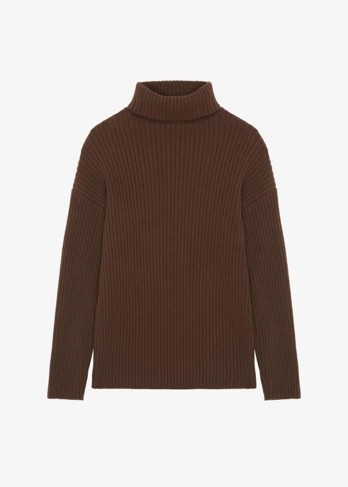 Clothing Women The Frankie Shop Thelma Ribbed Sweater Dress 8211 Brown