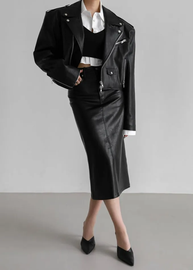 Clothing Women The Frankie Shop Tidus Cropped Biker Jacket 8211 Black