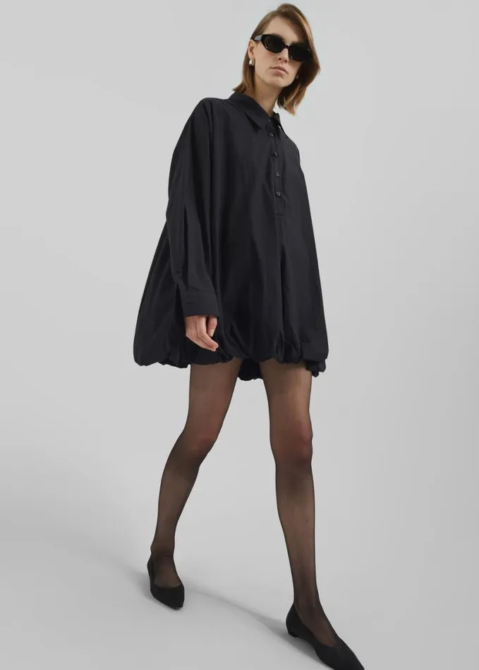 Clothing Women The Frankie Shop Venida Bubble Hem Shirt Dress 8211 Black