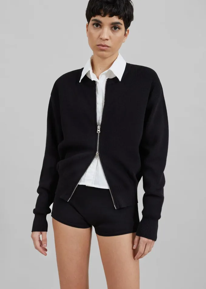 Clothing Women The Frankie Shop Veronica ZipUp Cardigan 8211 Black