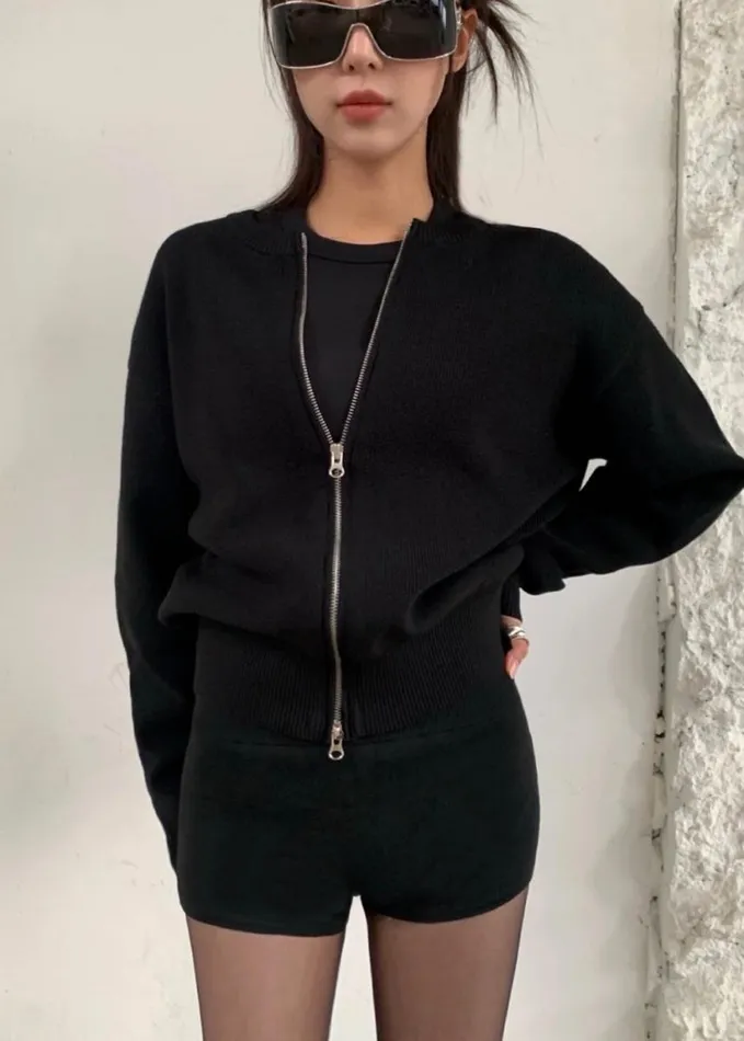 Clothing Women The Frankie Shop Veronica ZipUp Cardigan 8211 Black
