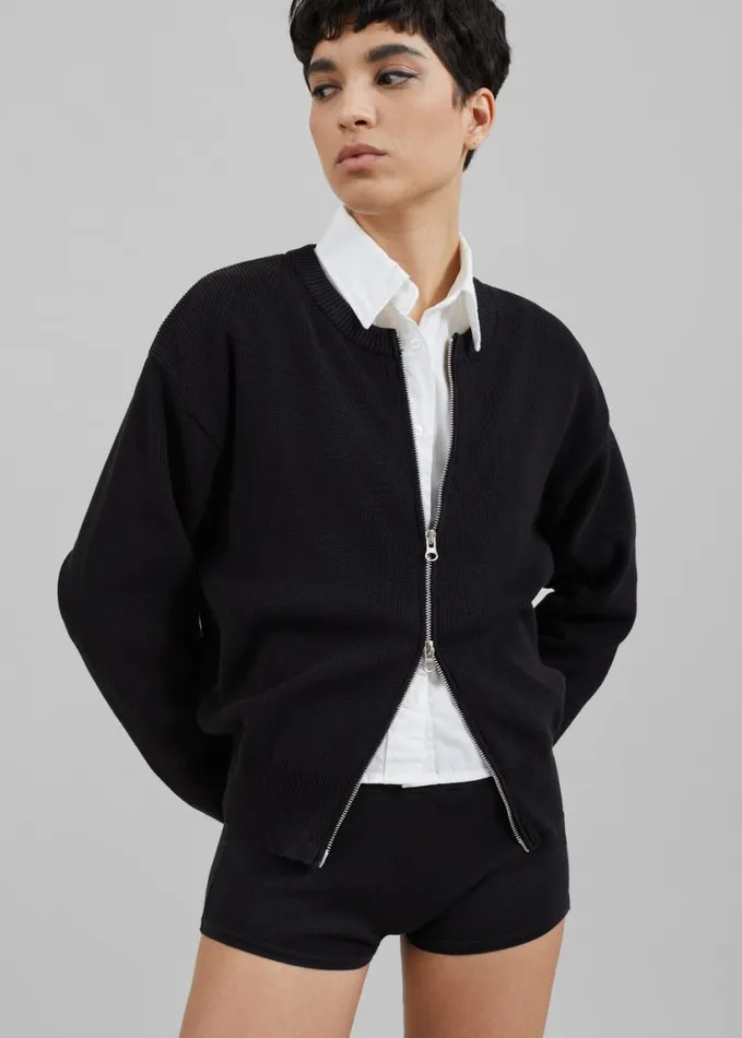 Clothing Women The Frankie Shop Veronica ZipUp Cardigan 8211 Black