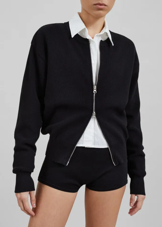 Clothing Women The Frankie Shop Veronica ZipUp Cardigan 8211 Black