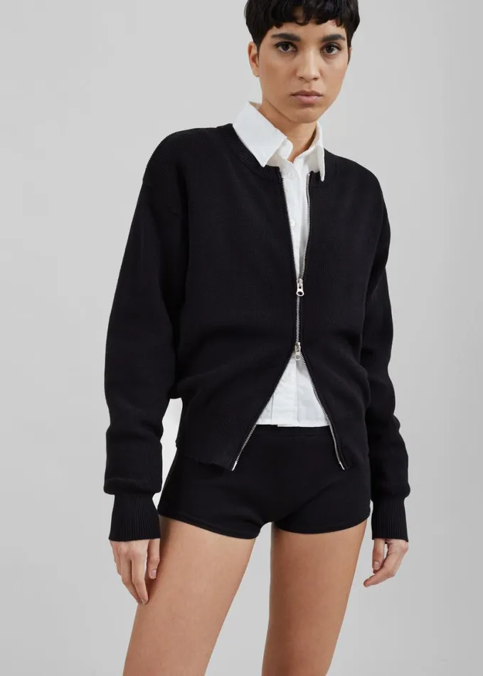 Clothing Women The Frankie Shop Veronica ZipUp Cardigan 8211 Black