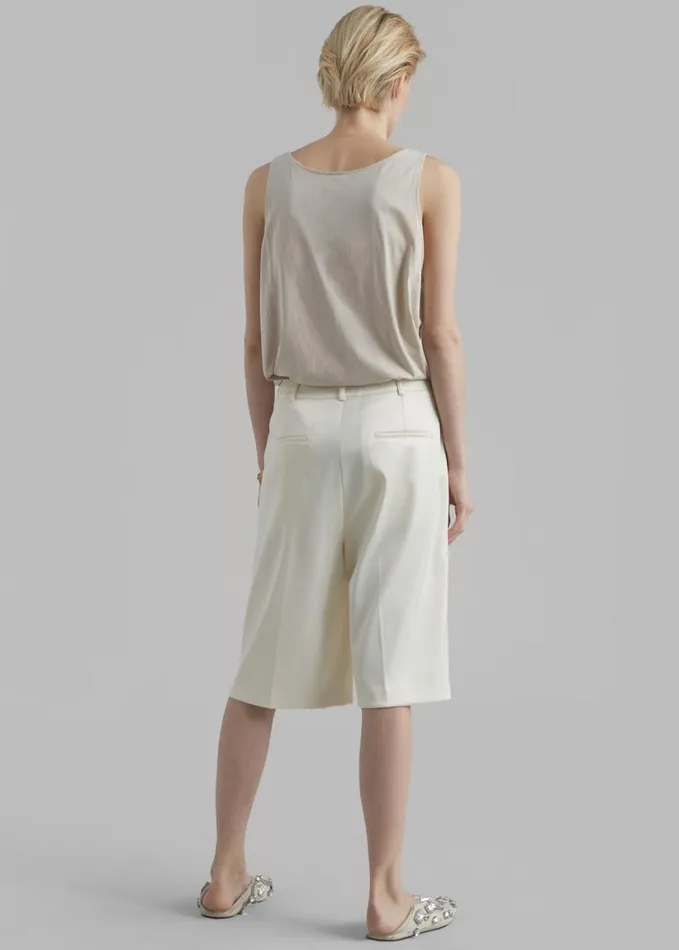 Clothing Women The Frankie Shop Vienna Satin Bermuda Shorts 8211 Cream