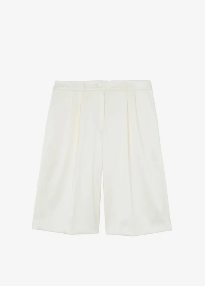 Clothing Women The Frankie Shop Vienna Satin Bermuda Shorts 8211 Cream