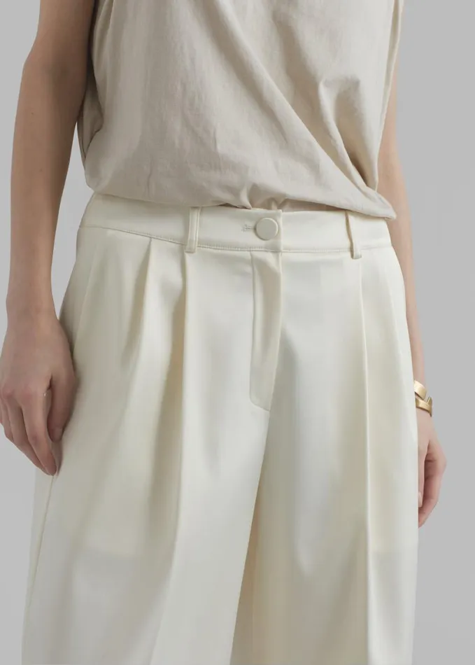 Clothing Women The Frankie Shop Vienna Satin Bermuda Shorts 8211 Cream