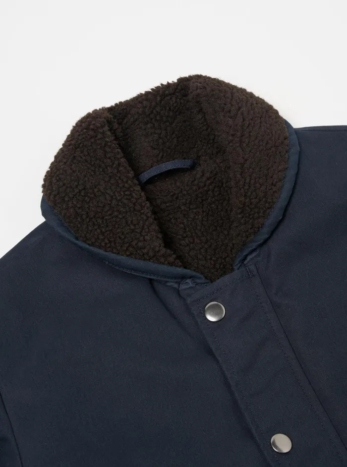 Coats and Outerwear Men Universal Works Universal Works Reversible N1 Jacket In NavyBrown Brushed PolytechSherpa