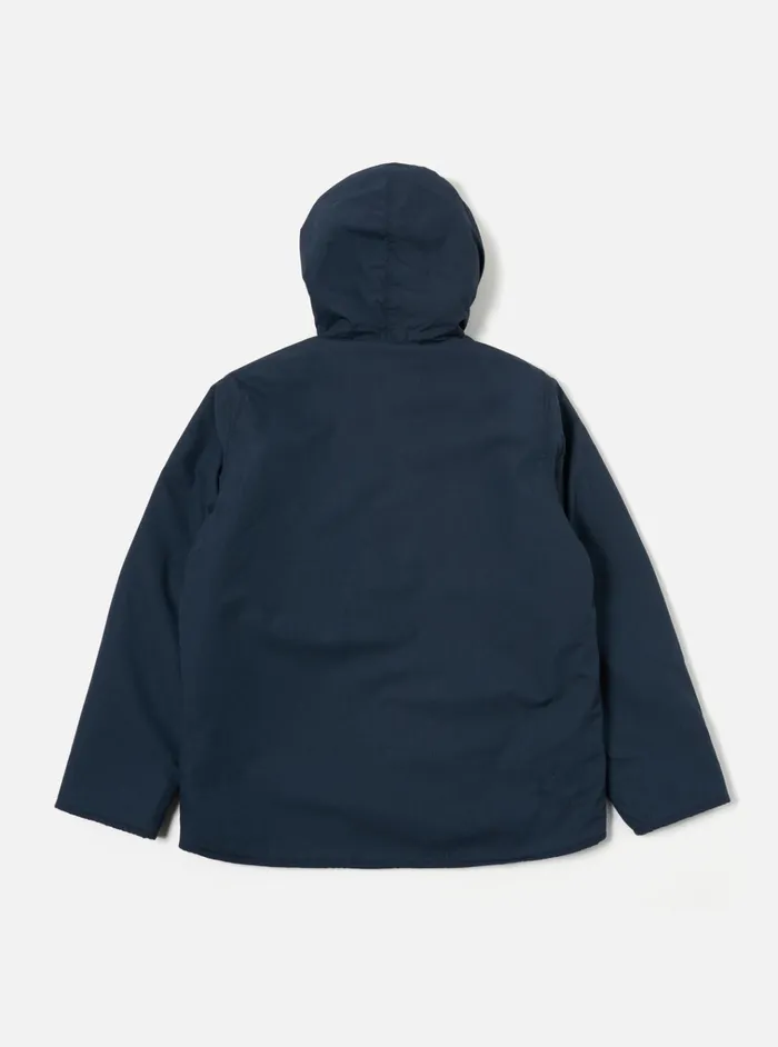 Coats and Outerwear Men Universal Works Universal Works Reversible Simple Hooded Jacket In NavyBrown Recycled PolytechSherpa