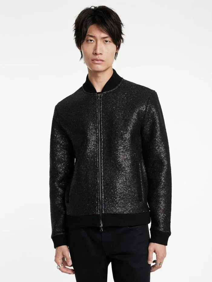 Coats And Jackets Men John Varvatos VENETICO BASEBALL JACKET Black