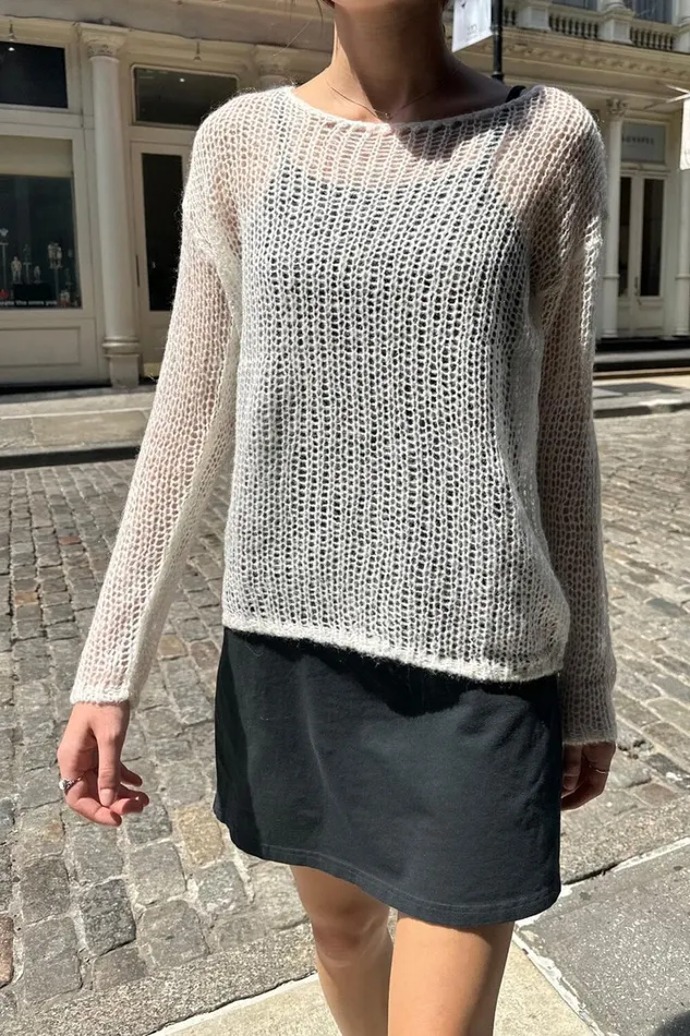 Colette Sweater Ivory Women Brandy Melville Sweaters
