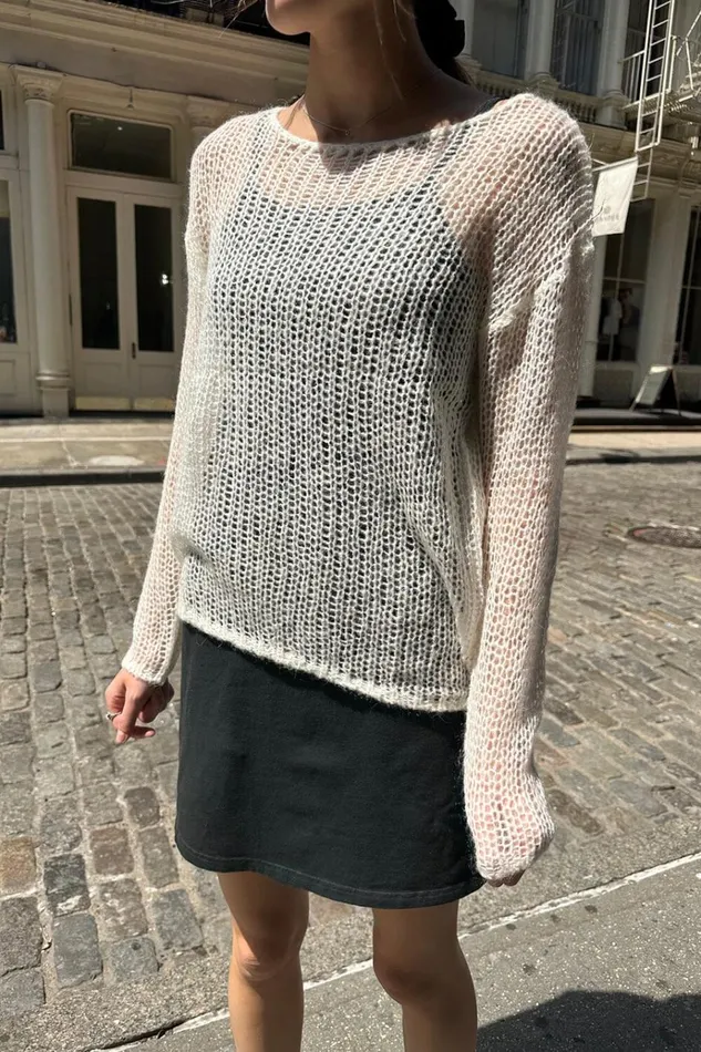 Colette Sweater Ivory Women Brandy Melville Sweaters