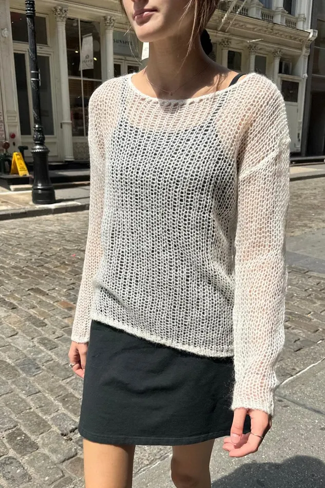 Colette Sweater Ivory Women Brandy Melville Sweaters