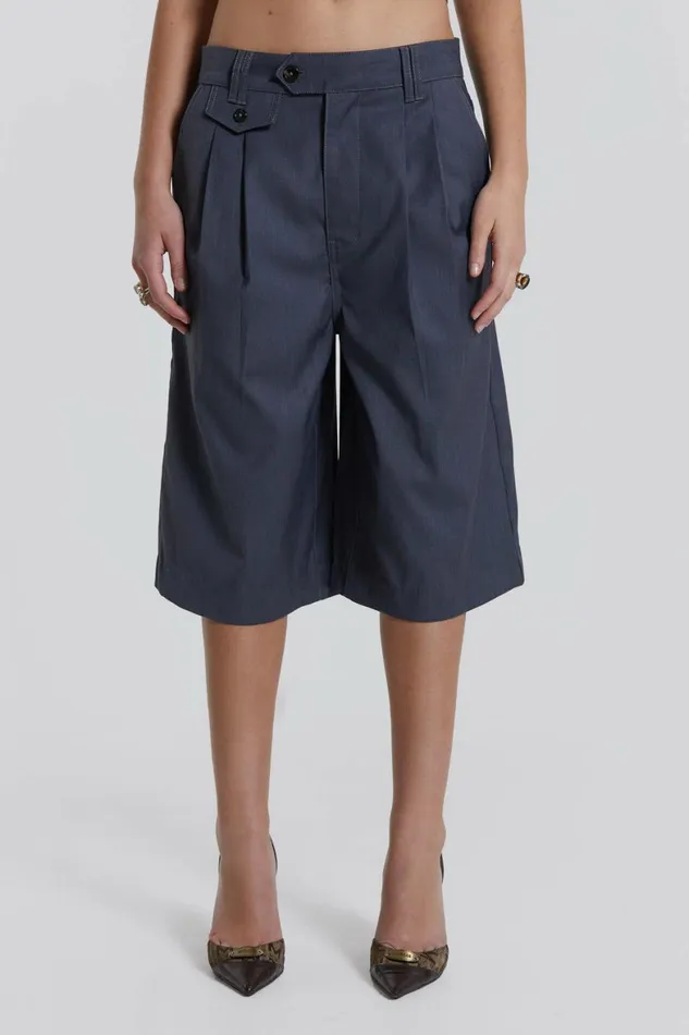 Coltraine Tailored Wide Leg Shorts Grey Women Jaded London Shorts and Jorts