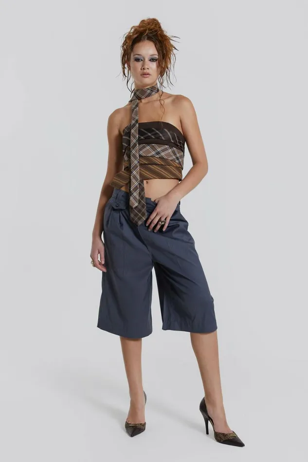 Coltraine Tailored Wide Leg Shorts Grey Women Jaded London Shorts and Jorts Coltraine Tailored Wide Leg Shorts Grey Women Jaded London Shorts and Jorts