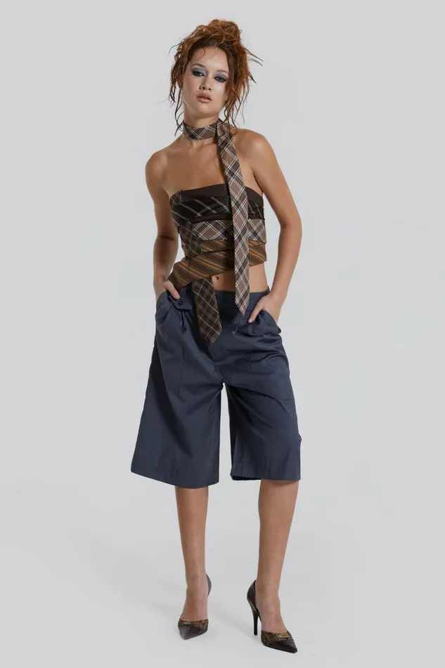 Coltraine Tailored Wide Leg Shorts Grey Women Jaded London Shorts and Jorts Coltraine Tailored Wide Leg Shorts Grey Women Jaded London Shorts and Jorts