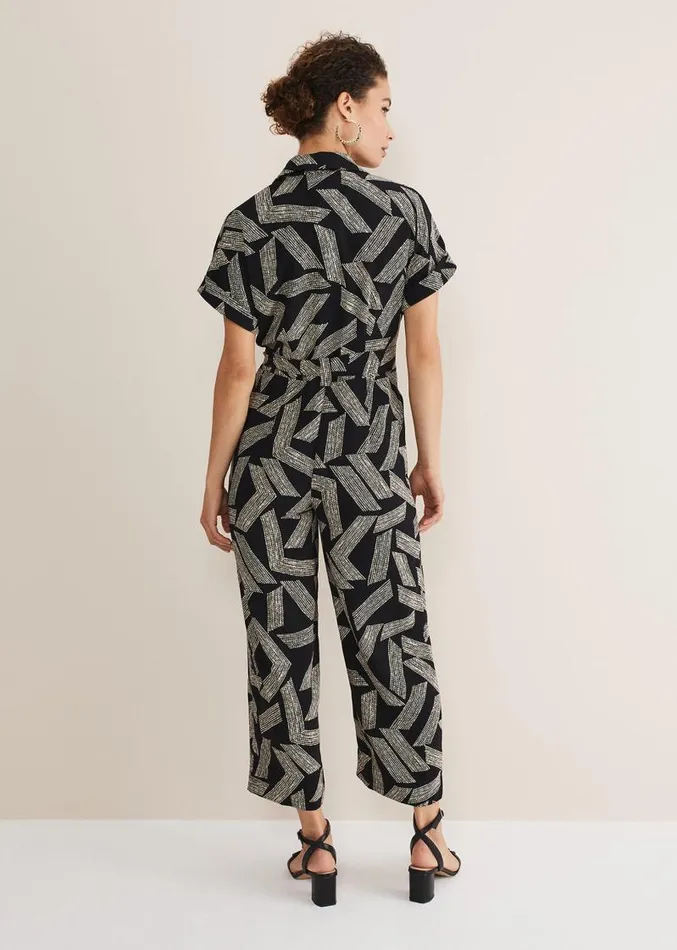 Constance Abstract Wide Leg Jumpsuit Blackwhite Women Phase Eight Dresses