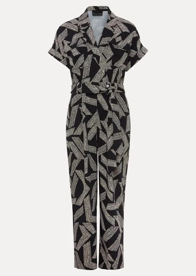 Constance Abstract Wide Leg Jumpsuit Blackwhite Women Phase Eight Dresses
