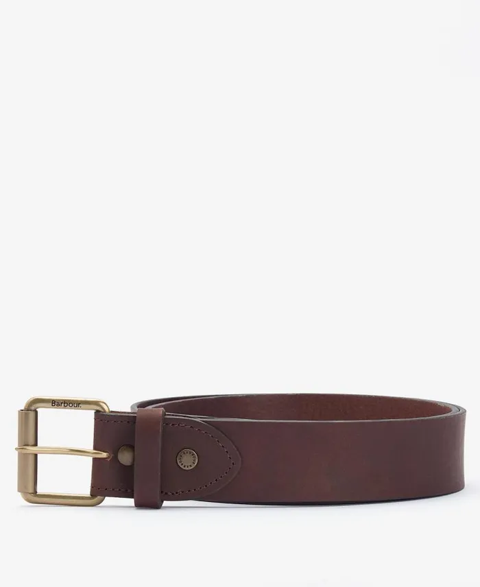 Contrast Leather Belt Olivebrown Men Barbour Belts
