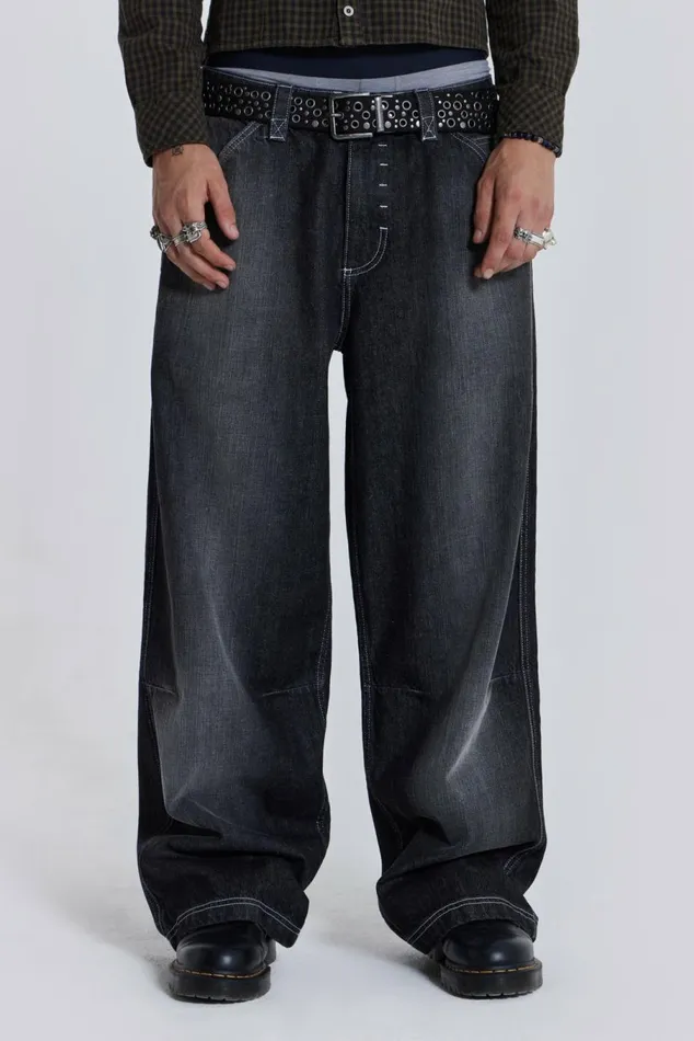 Contrast Stitch Skate Colossus Jeans Black WomenMen Jaded London Colossus Jeans Contrast Stitch Skate Colossus Jeans Black WomenMen Jaded London Colossus Jeans