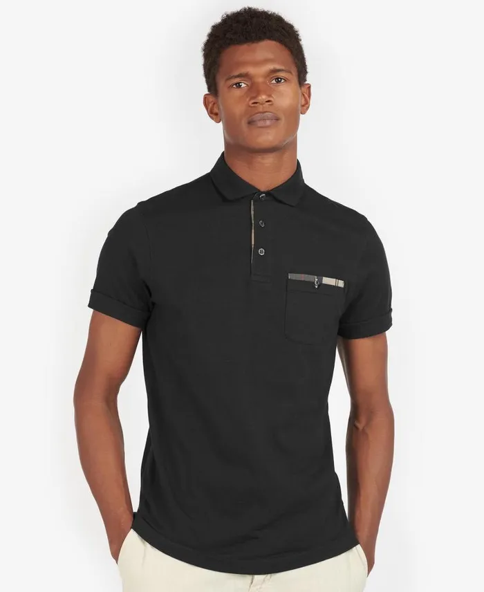 Corpatch Polo Shirt Grey Marlstone Men Barbour Polo Shirts