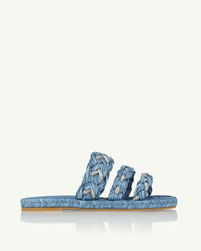 Costiera Espadrille Flat Blue Women Aquazzura Slides and Mules Costiera Espadrille Flat Blue Women Aquazzura Slides and Mules