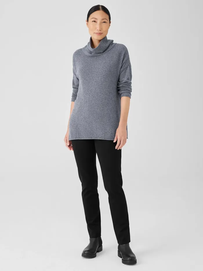 Cotton And Recycled Cashmere Turtleneck Long Top Ash Women Eileen Fisher Sweaters and Cardigans