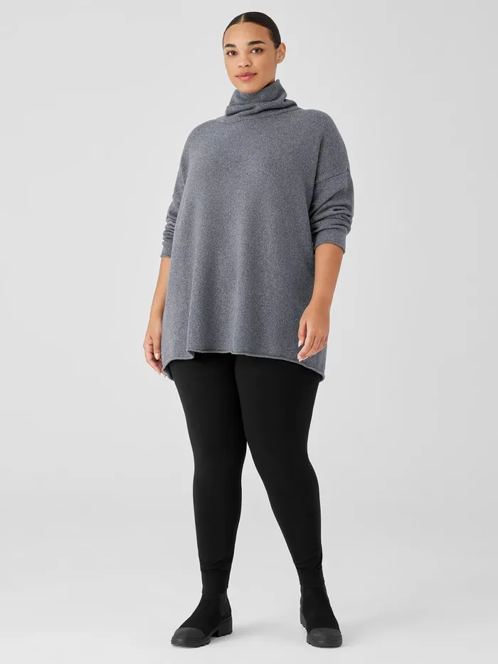 Cotton And Recycled Cashmere Turtleneck Long Top Ash Women Eileen Fisher Sweaters and Cardigans
