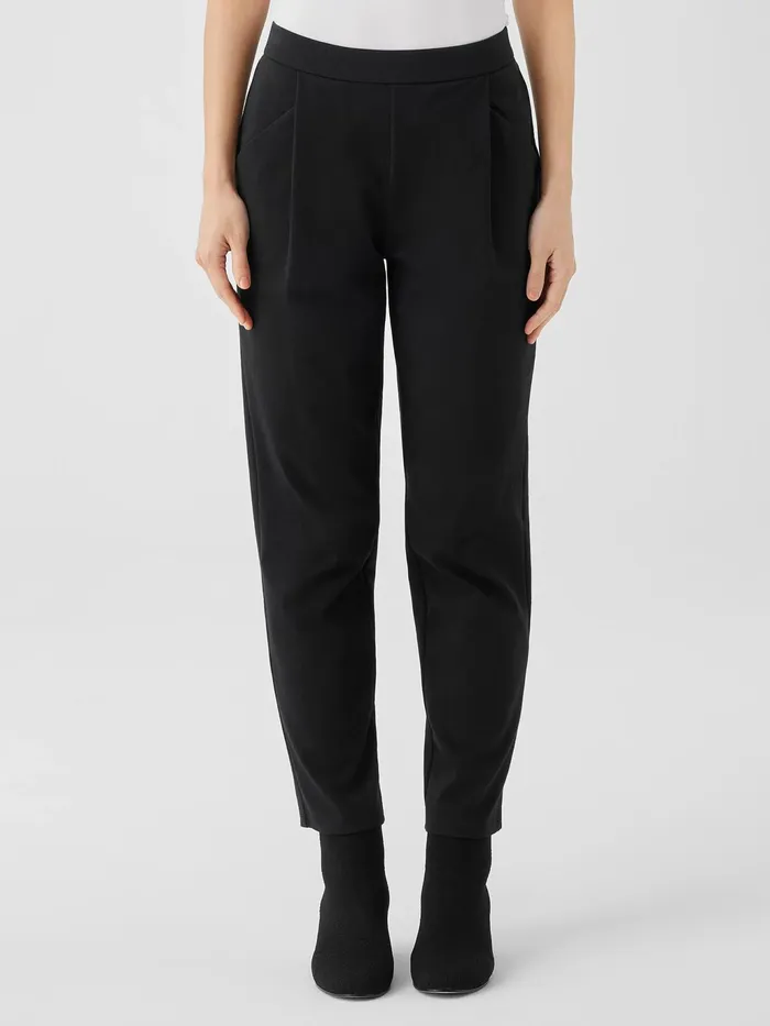 Cotton Blend Ponte Tapered Pant Black Women Eileen Fisher Pants Shorts and Jumpsuits
