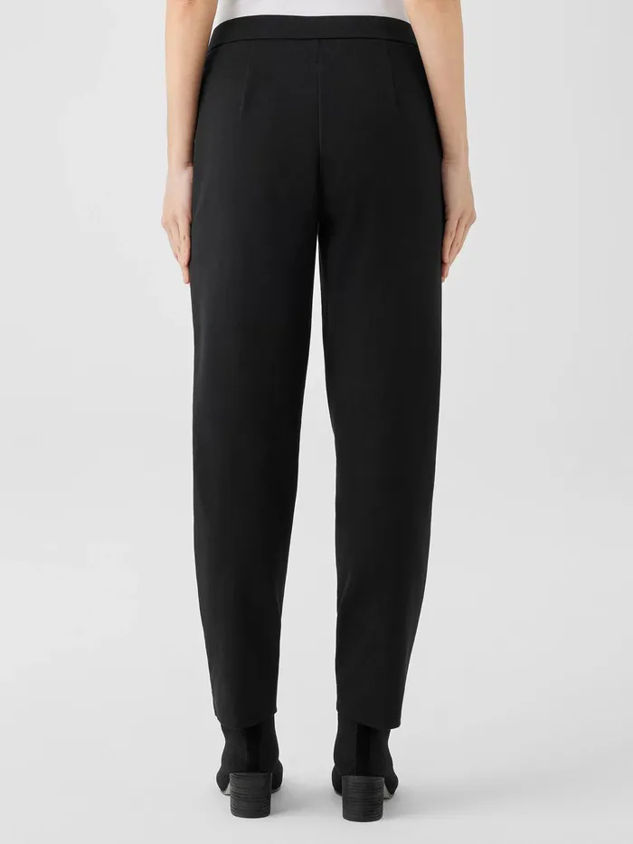Cotton Blend Ponte Tapered Pant Black Women Eileen Fisher Pants Shorts and Jumpsuits