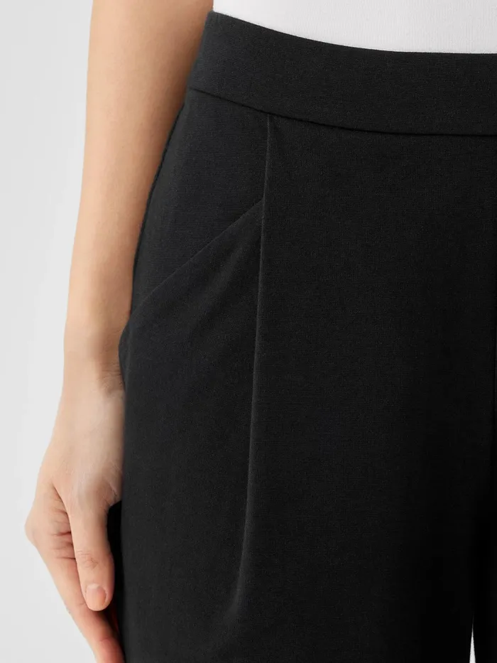 Cotton Blend Ponte Tapered Pant Black Women Eileen Fisher Pants Shorts and Jumpsuits