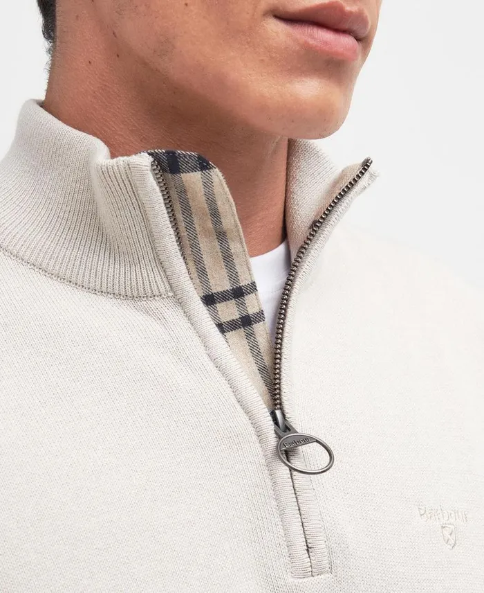 Cotton Half Zip Jumper Dark Chambray Men Barbour Jumpers