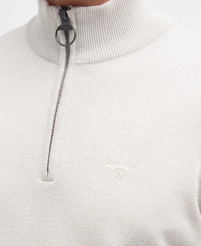 Cotton Half Zip Jumper Dark Chambray Men Barbour Jumpers