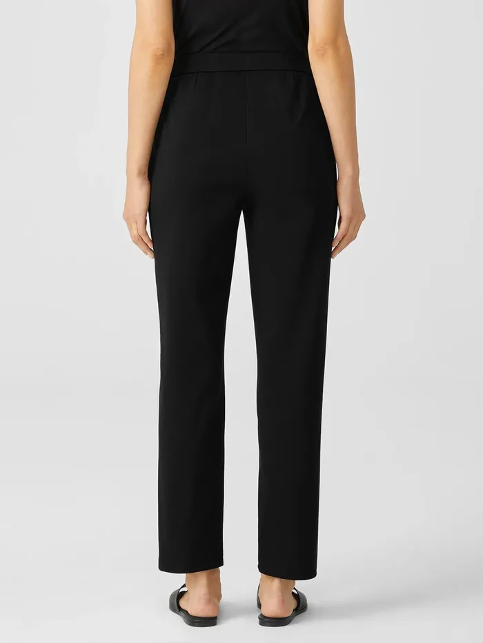 Cotton Ponte Slim Pant Black Women Eileen Fisher Pants Shorts and Jumpsuits