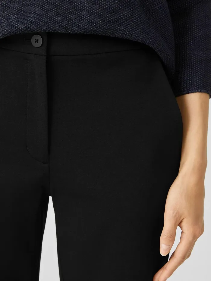 Cotton Ponte Slim Pant Black Women Eileen Fisher Pants Shorts and Jumpsuits