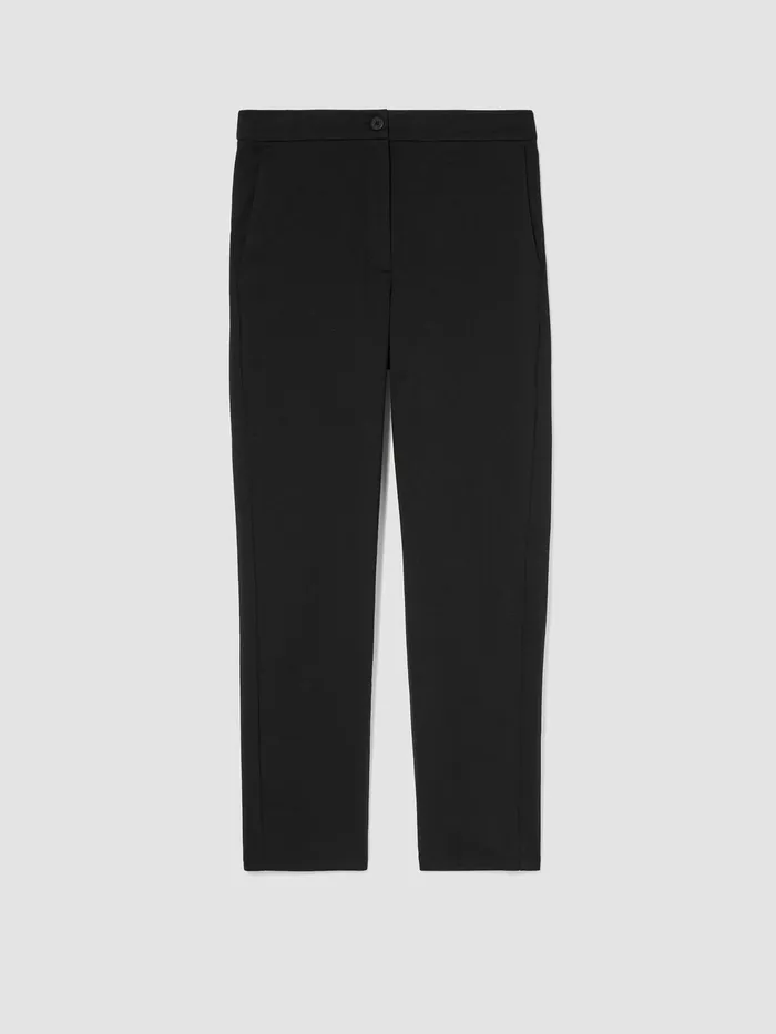 Cotton Ponte Slim Pant Black Women Eileen Fisher Pants Shorts and Jumpsuits