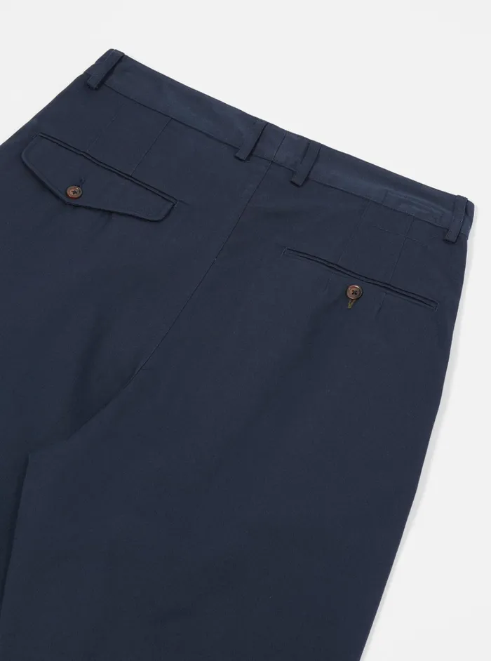 Cotton Twill Men Universal Works Universal Works Double Pleat Pant In Navy Twill
