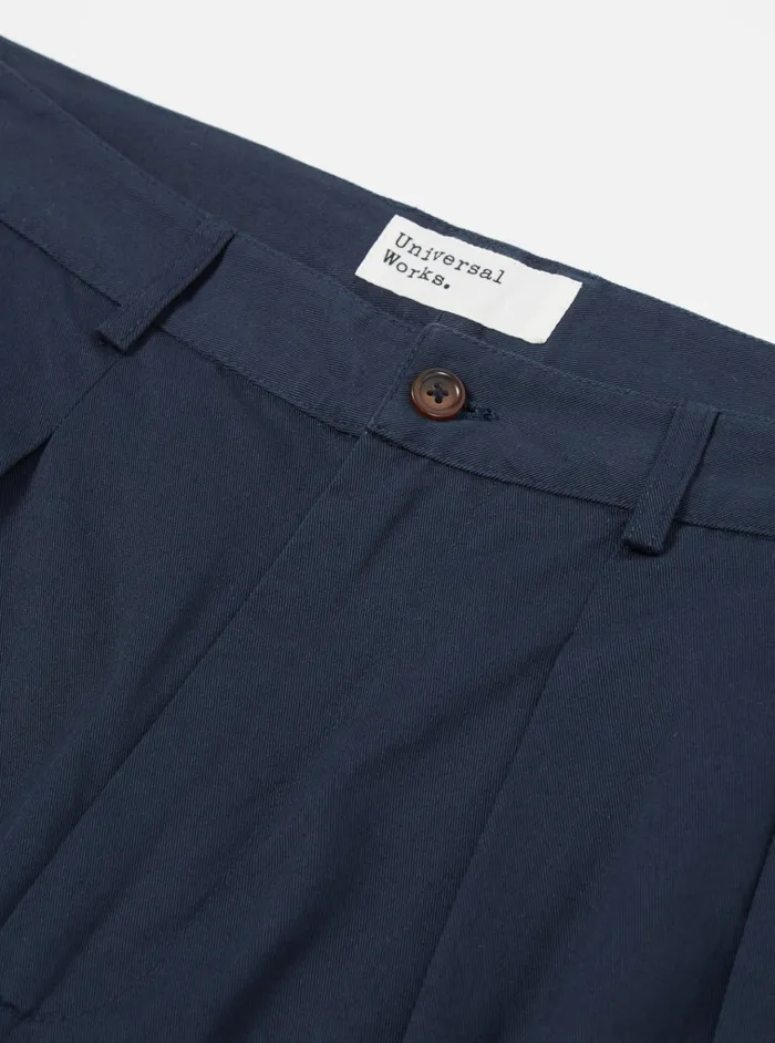 Cotton Twill Men Universal Works Universal Works Double Pleat Pant In Navy Twill