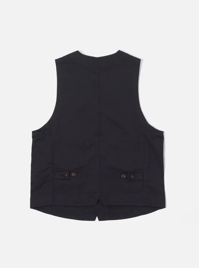 Cotton Twill Men Universal Works Universal Works Field Waistcoat In Black Twill